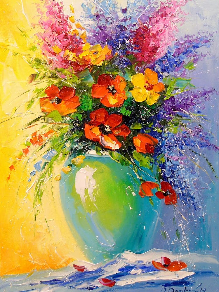 Bouquet of wild flowers in a vase