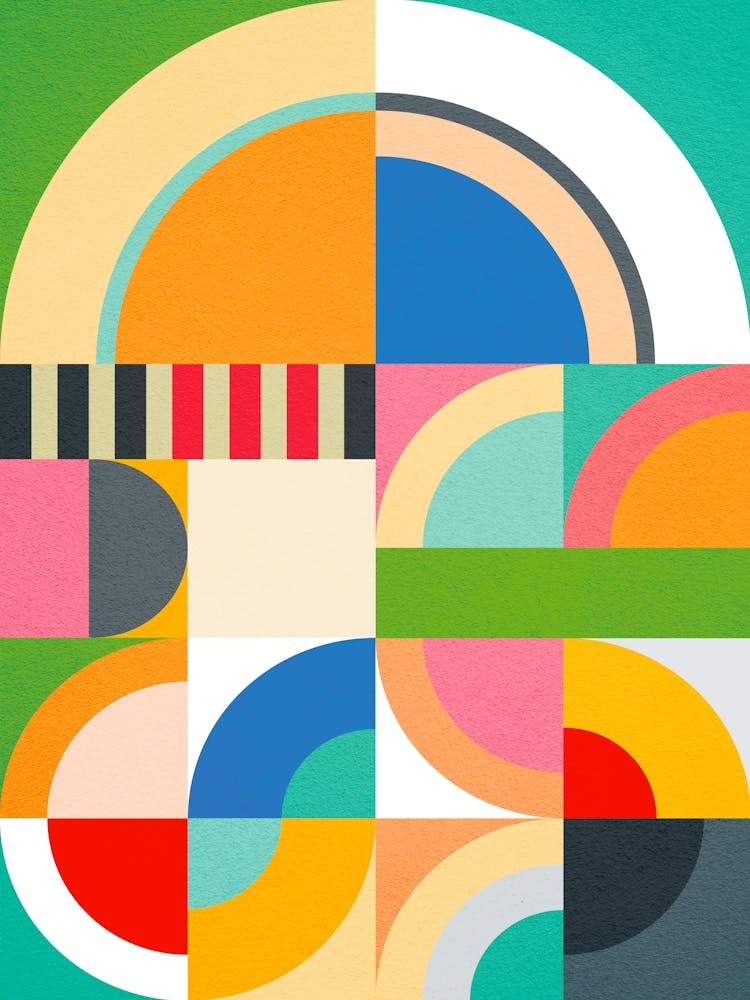 Colourful Geometric Rainbows • Playful Bauhaus