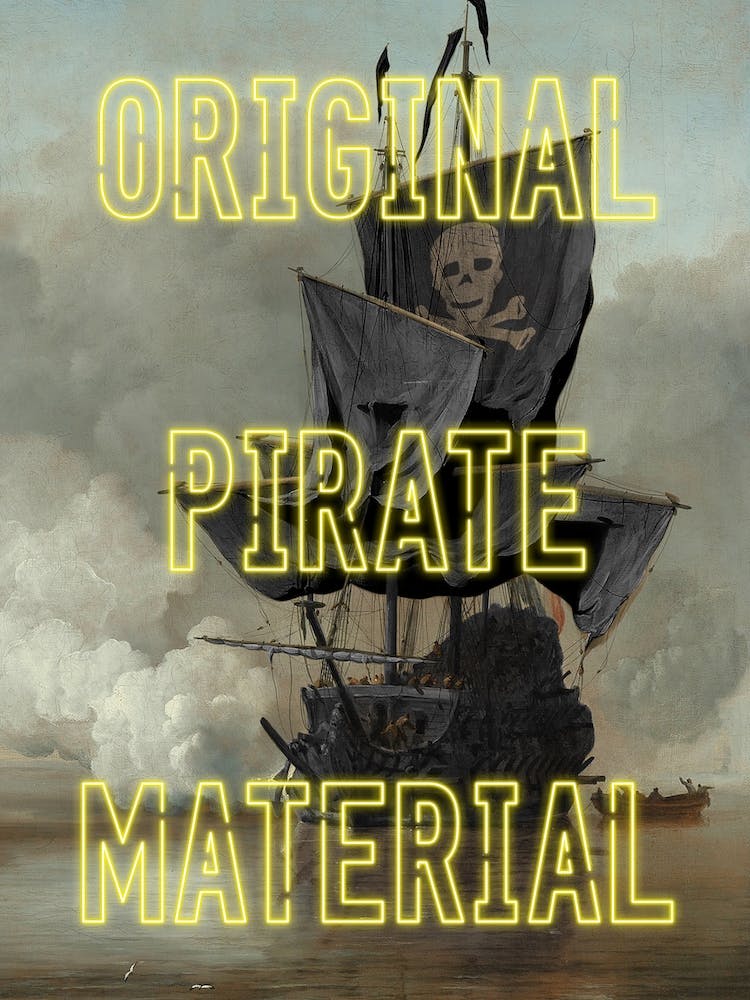 Yellow Neon Origional Pirate Material Typographic