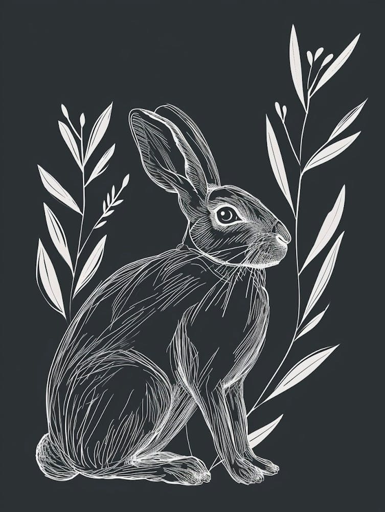 Belgian Hare Minimalist Illustration 4