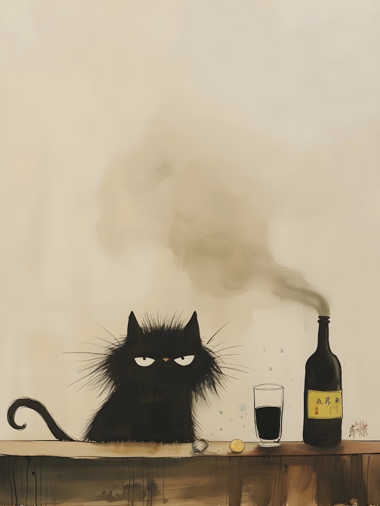 Cat And A Bottle
