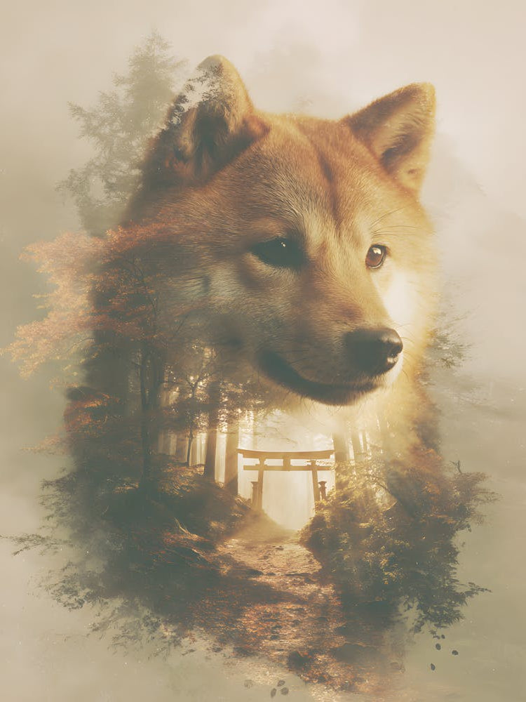 Impressive Shiba Inu Double Exposure 12