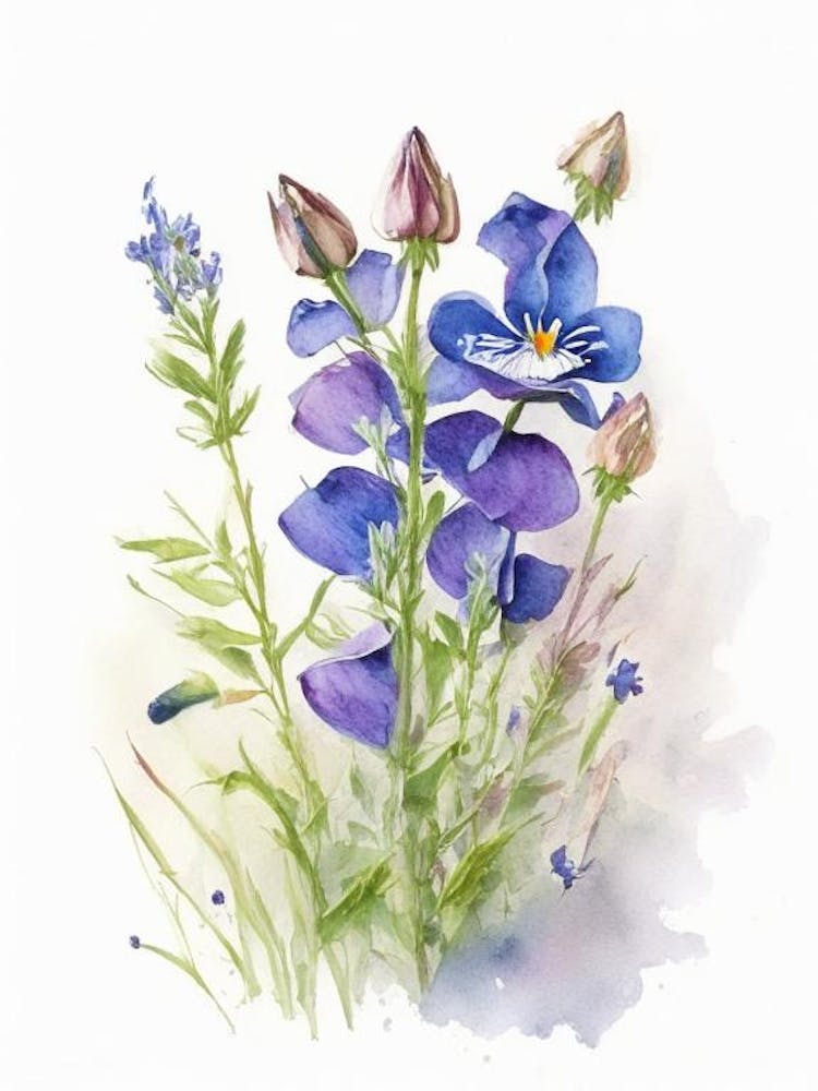 Veronica Wildflower Watercolour