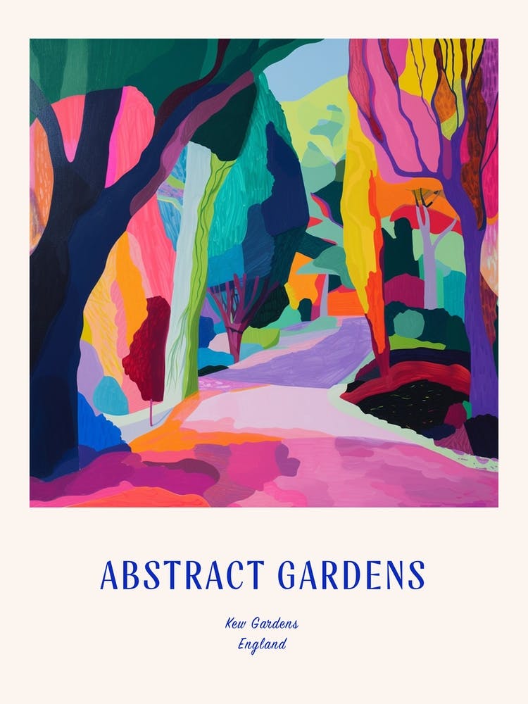 Colourful Gardens Kew Gardens United Kingdom 4 Blue Poster