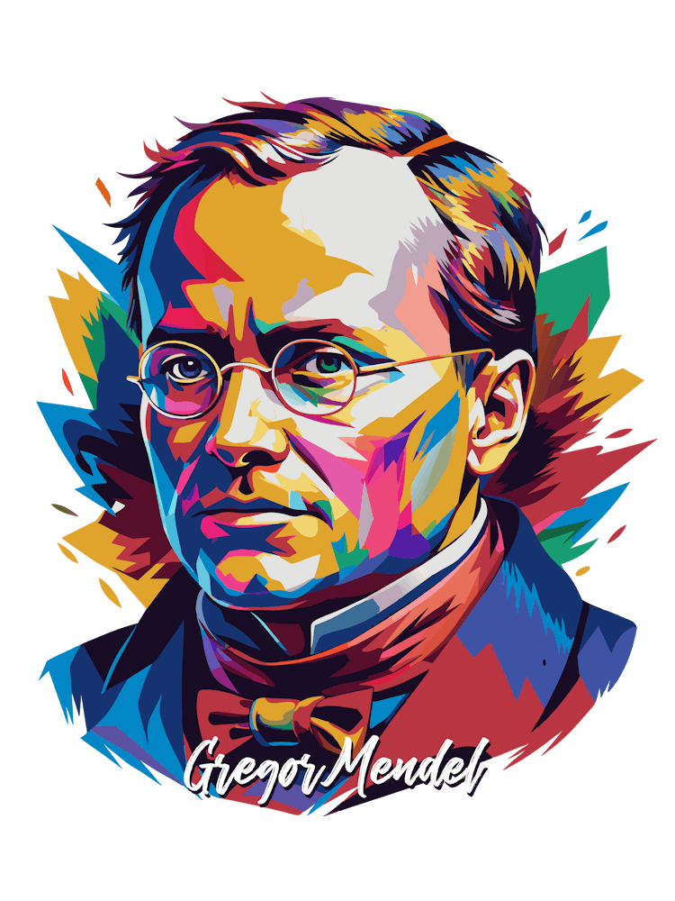 Gregor Mendel 02 Portrait WPAP Pop Art