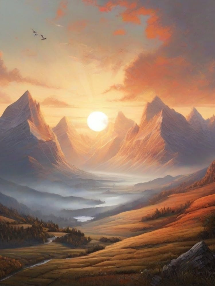 Sunrise Over The Mountains