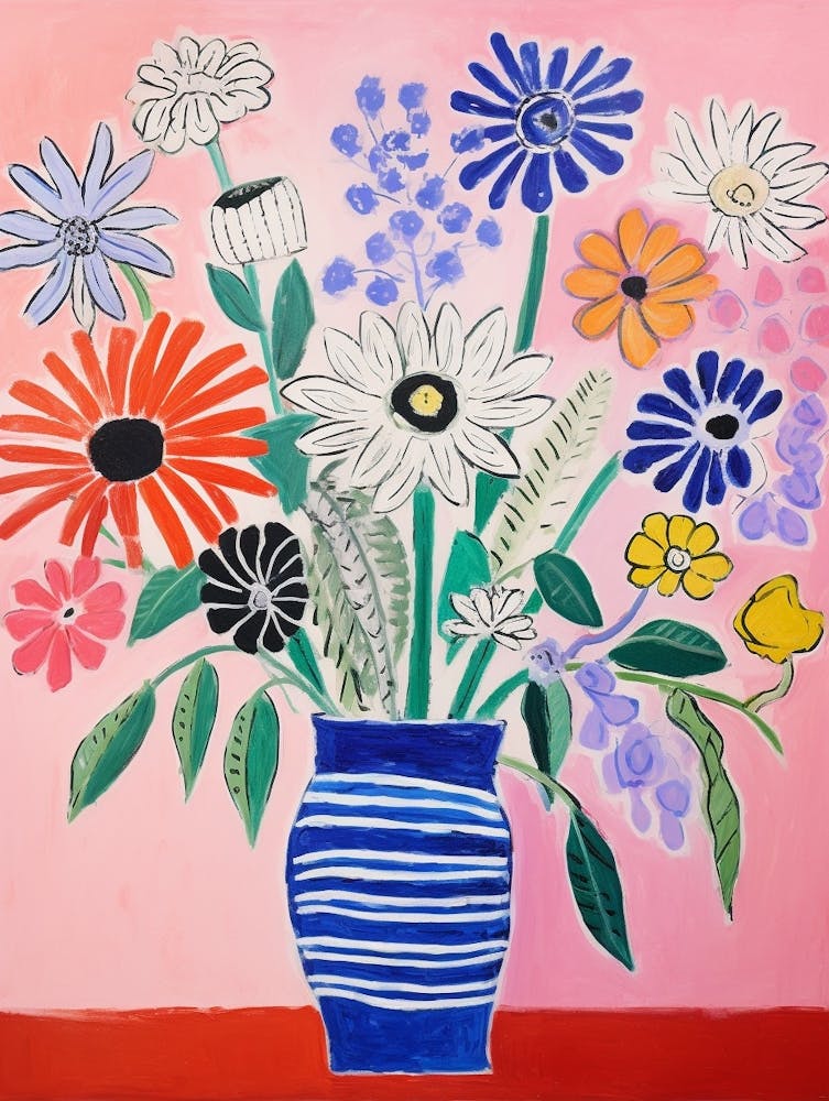 Flower Painting Fauvist Style Cineraria 4