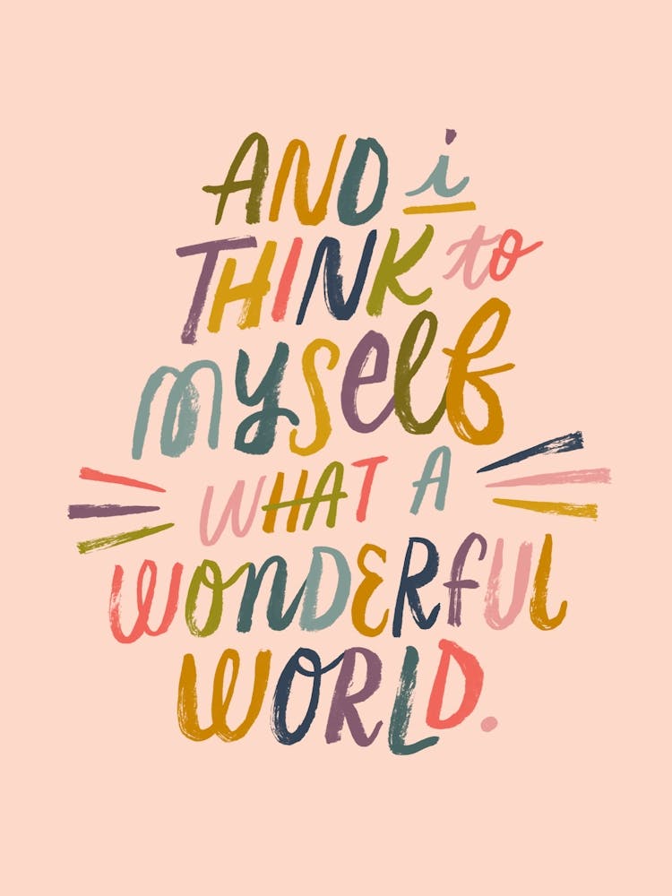 12x16 Lyrical Lettering Wonerful World