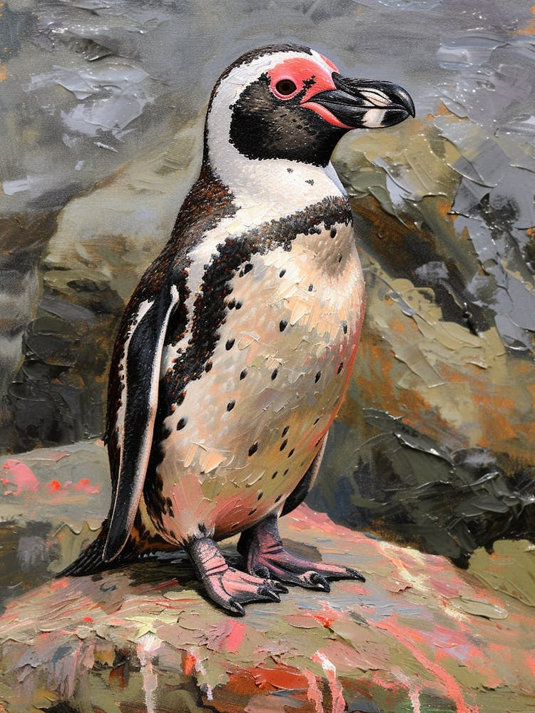 African Penguin Deception Island Oil Painting 3
