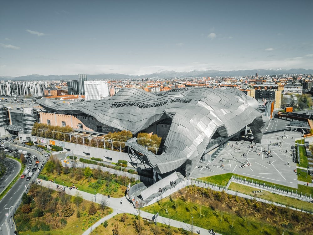 Milan, Italy Europe - City Landscape Skyline Travel Wall Art. Poster italiano. Foto aerea