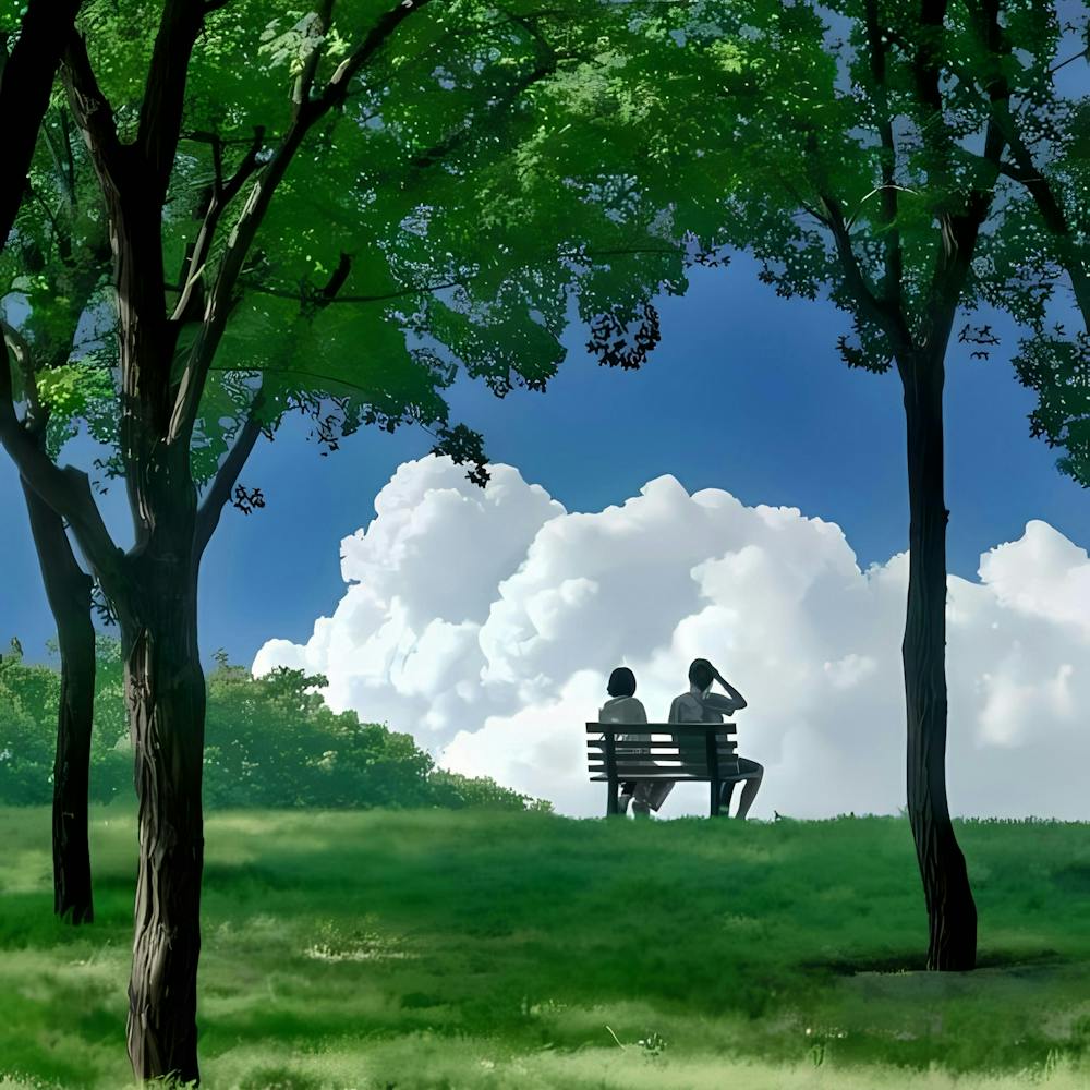 Couple On A Park Bench