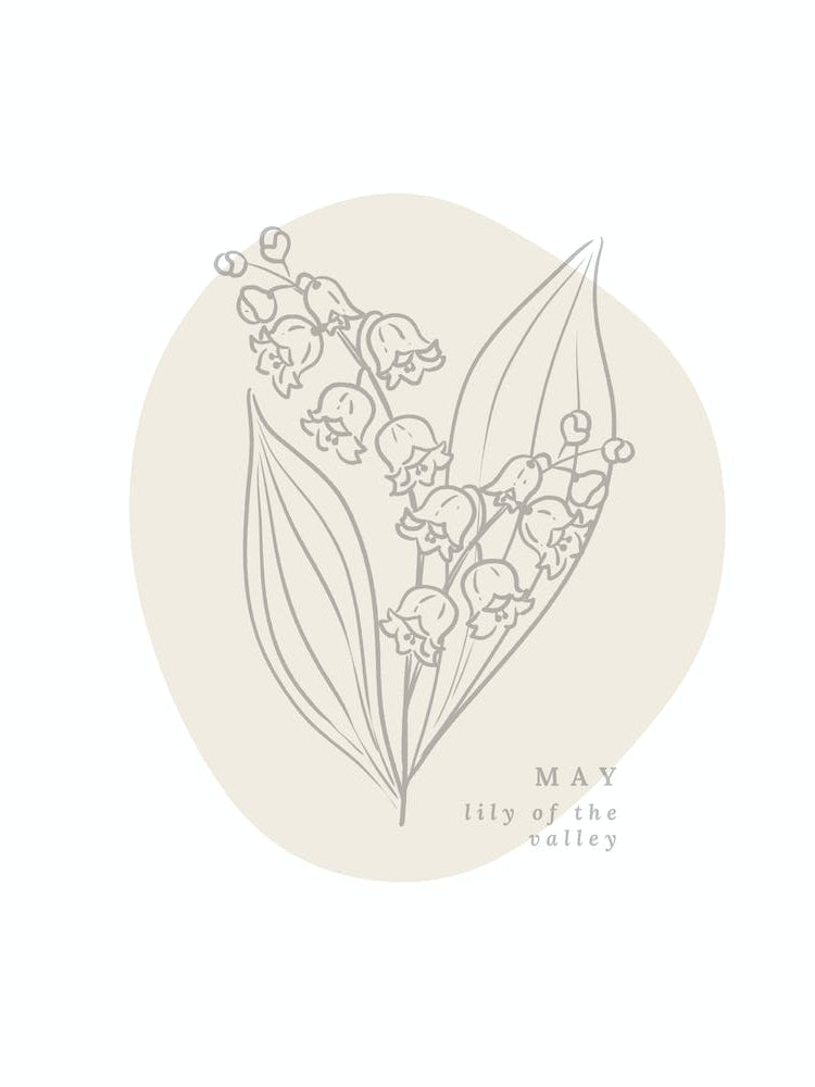 May Lily of the Valley  Birth Flower | Neutral Florals