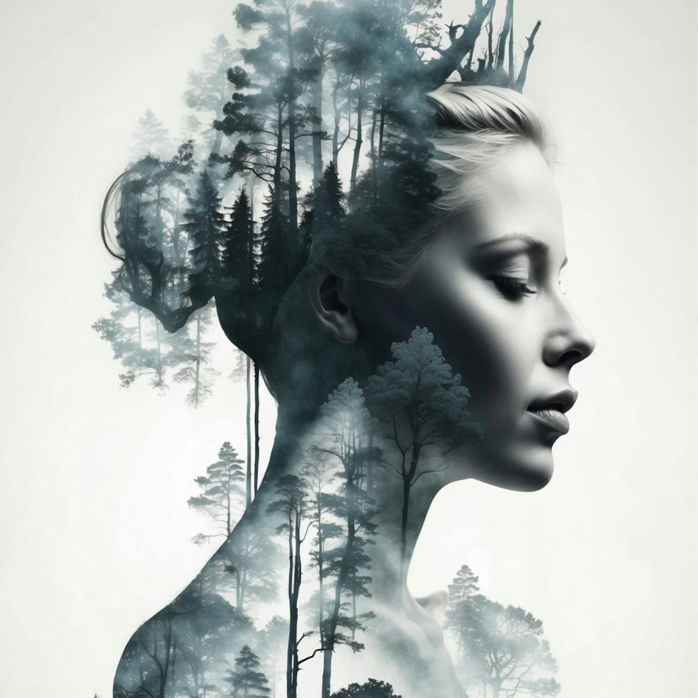 Portrait Of A Woman With Trees