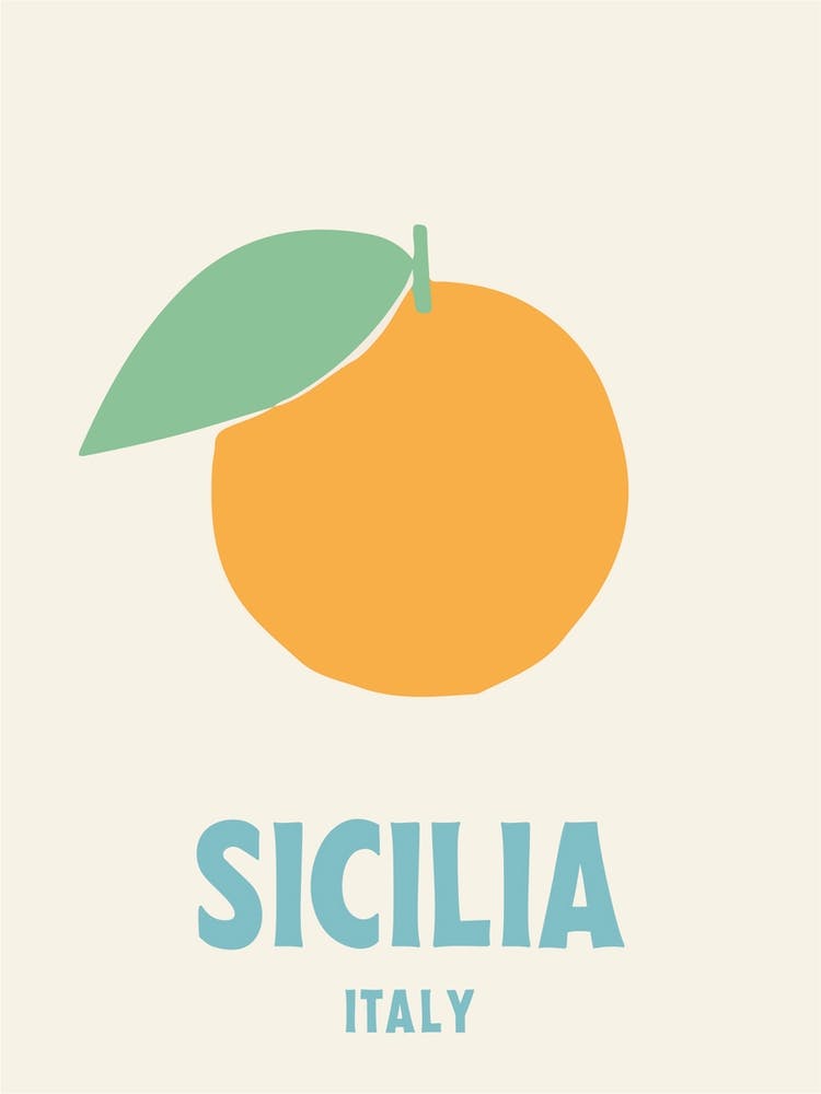 Sicilia, Italy, Graphic Style Poster 1