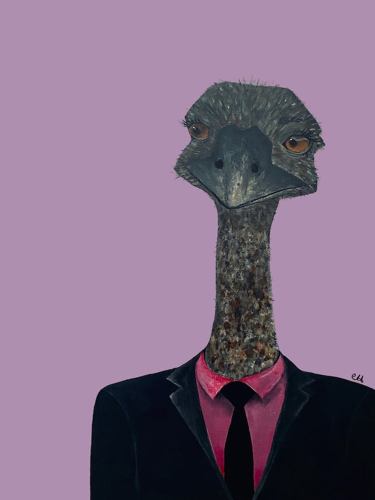Ostrich In Suit