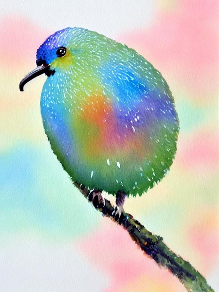 Kiwi Watercolour Bird