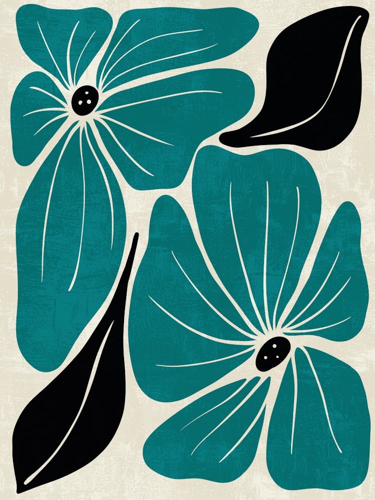 Teal Flowers