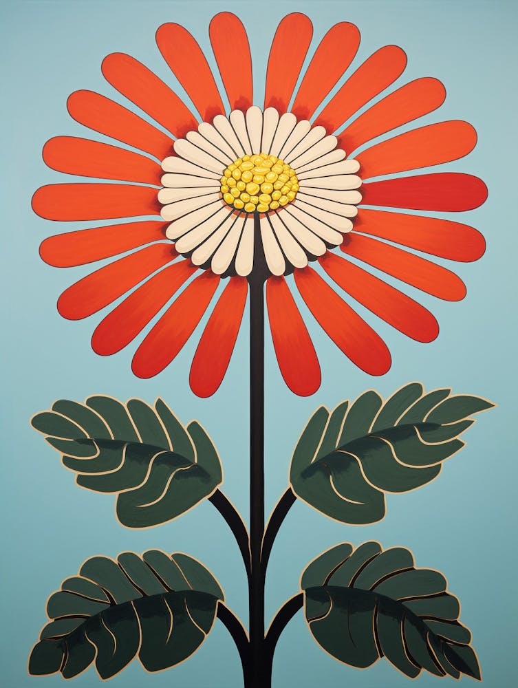 Flower Motif Painting Chrysanthemum 4