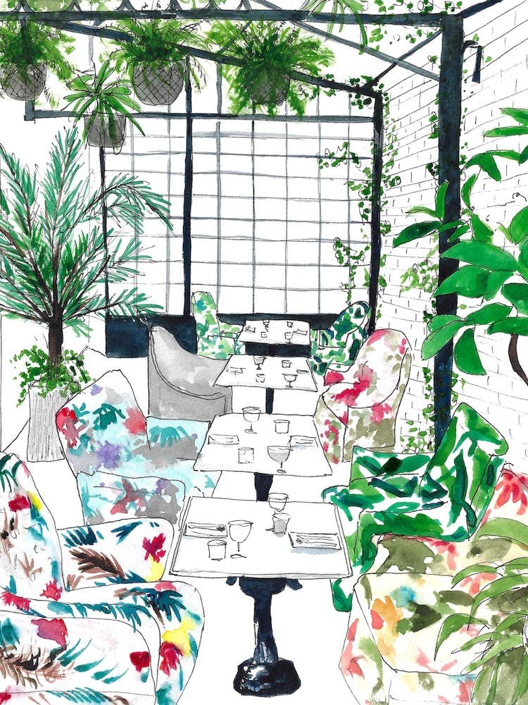 London Resturant Green & White