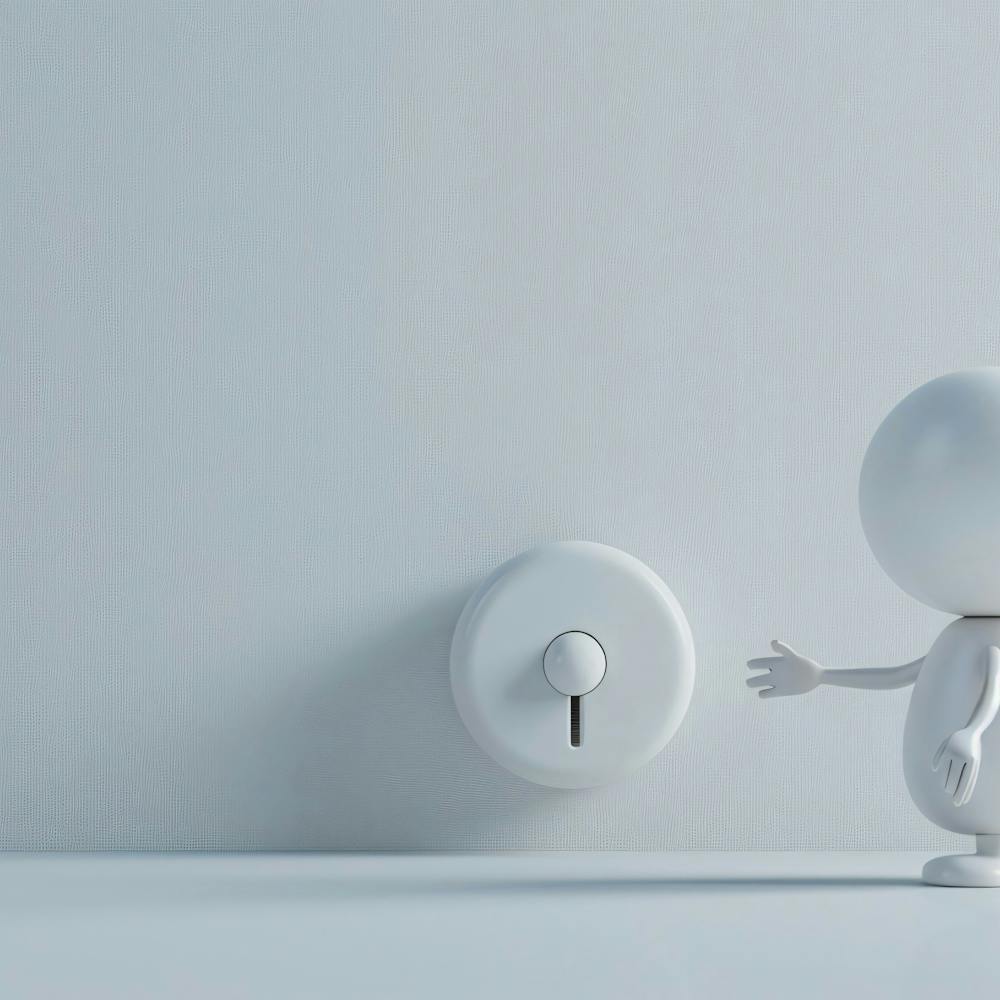 3d Illustration Of A Man Turning A Switch