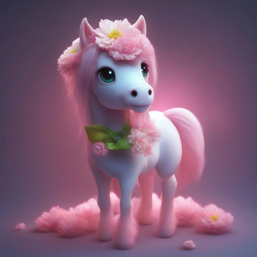 Little Pony With Flowers