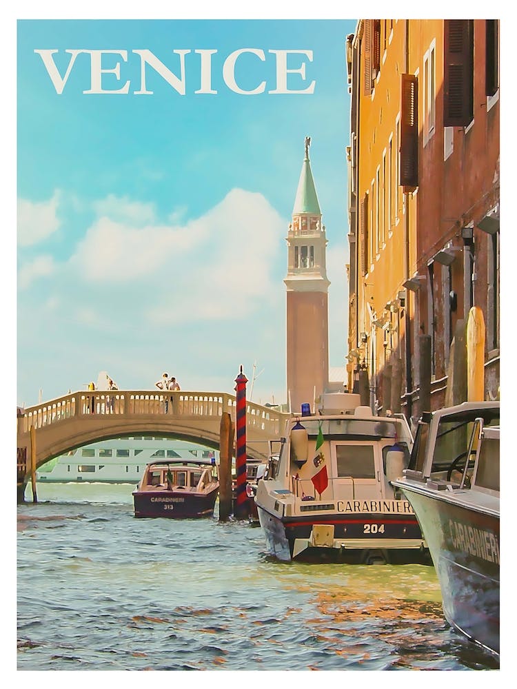 Venice Italy Travel Poster, Karen Arnold