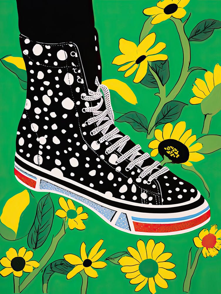 Sneaker Garden Serenity: Tranquil Blooms