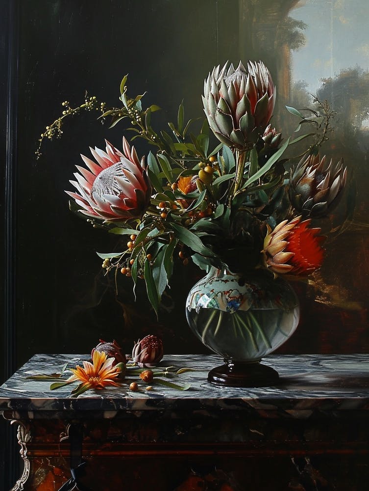 Baroque Floral Still Life Protea 3