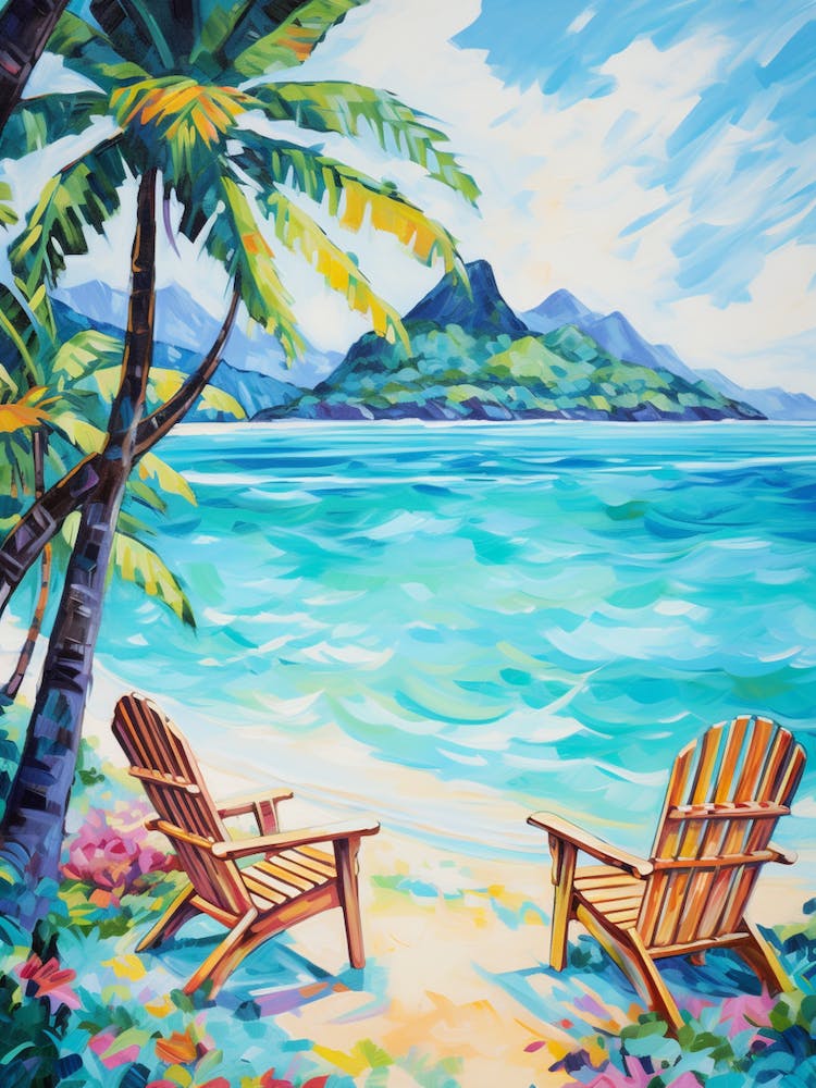 An Oil Painting Of Matira Beach, Bora Bora 3