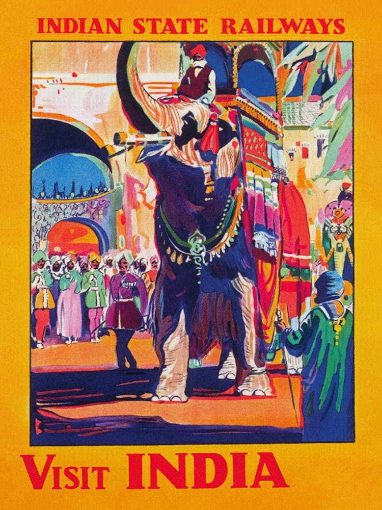 Visit India Vintage Travel Poster