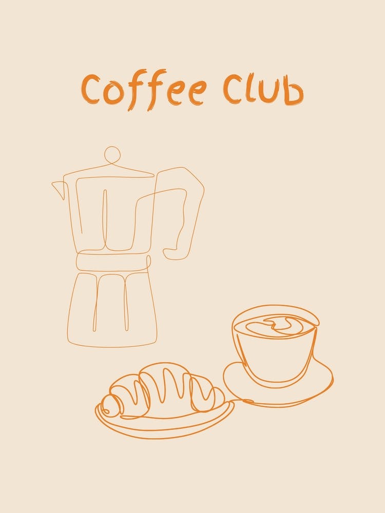 Coffee Club Poster Orange