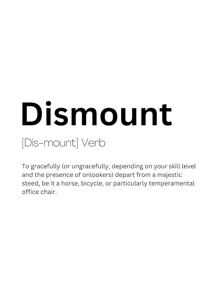 Dismount Definition Meaning 1