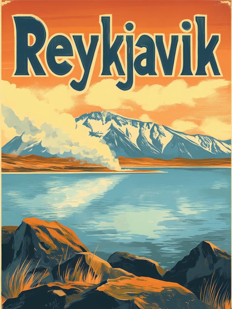 Aihrgdesign A Retro Travel Poster For Reykjavik 1