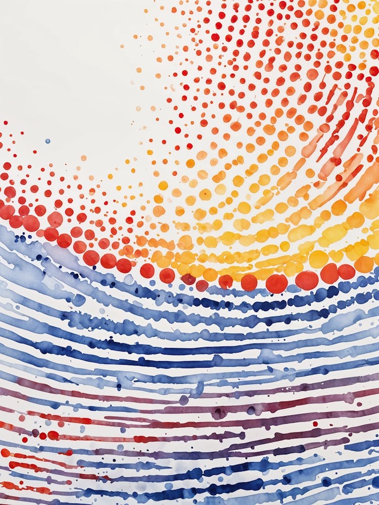 Watercolor Painting A Geometric Abstract Image
