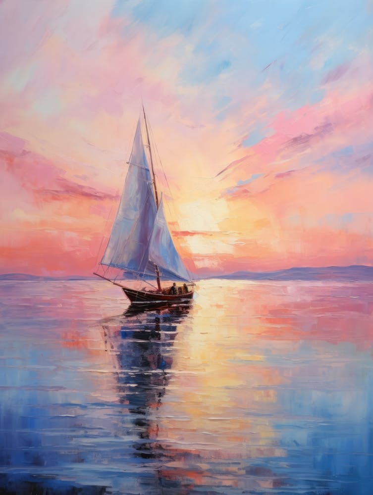Sailboat At Sunset 12