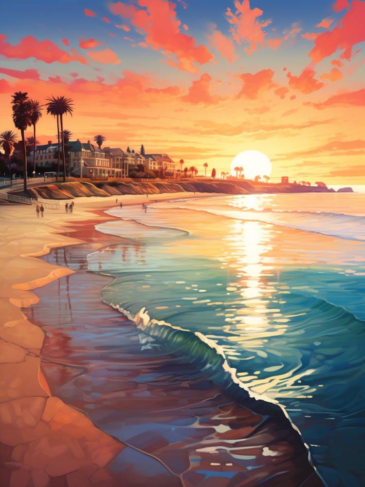 A Vibrant Painting Featuring Cottesloe Beach Australia 1