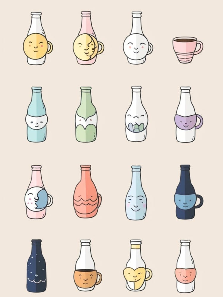 Kawaii Milk Bottles