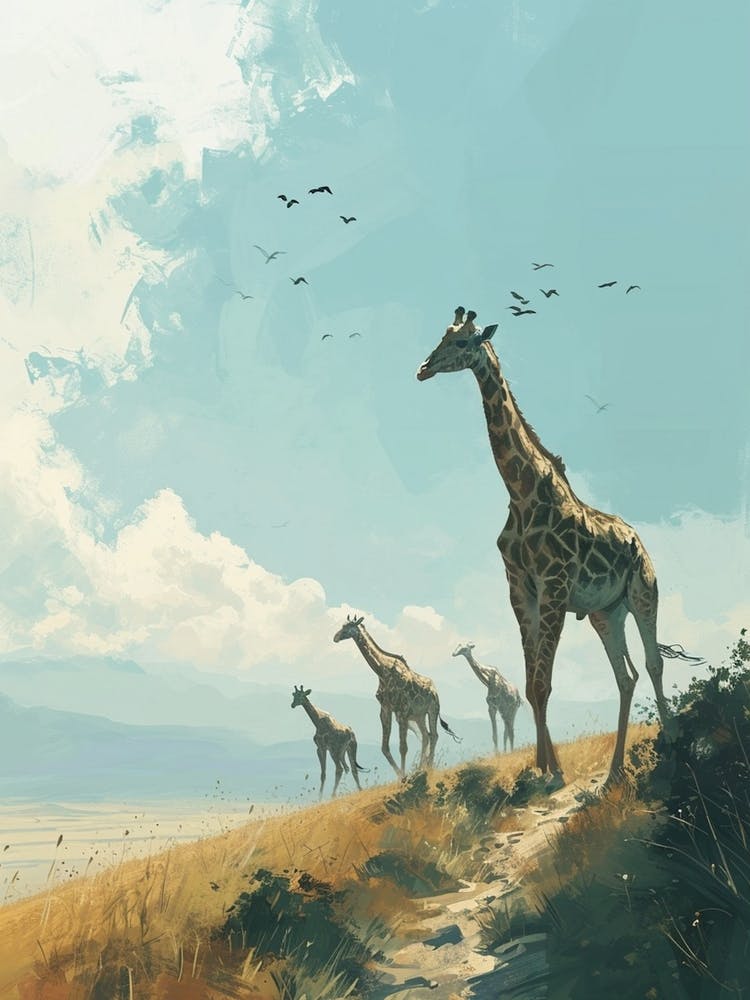 Herd Of Giraffes In The Wild 3