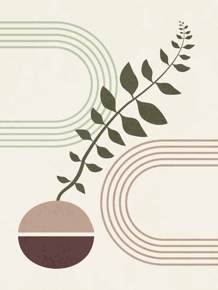 Minimalist Botanical Geometric Art