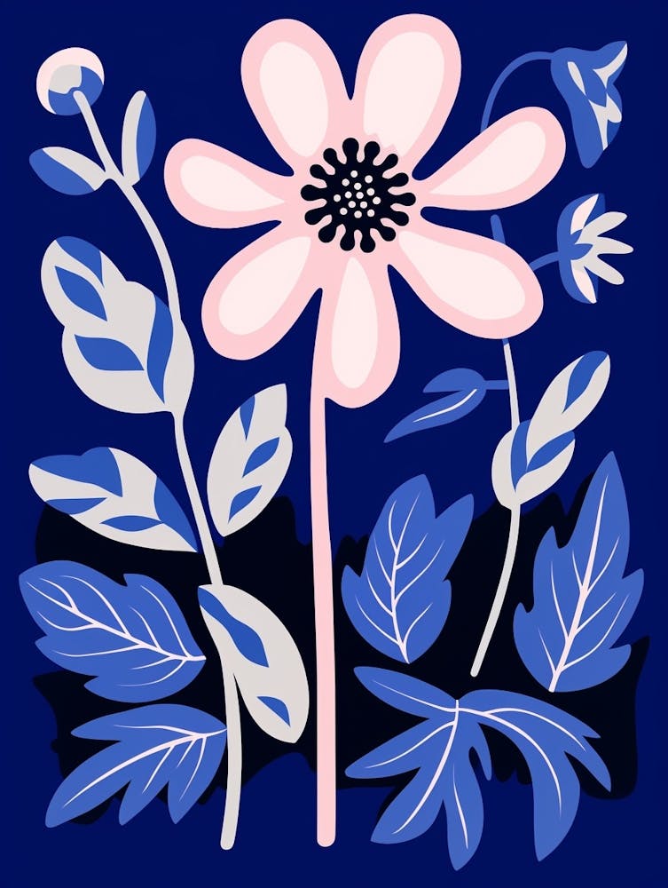 Blue Flower Illustration Edelweiss 2