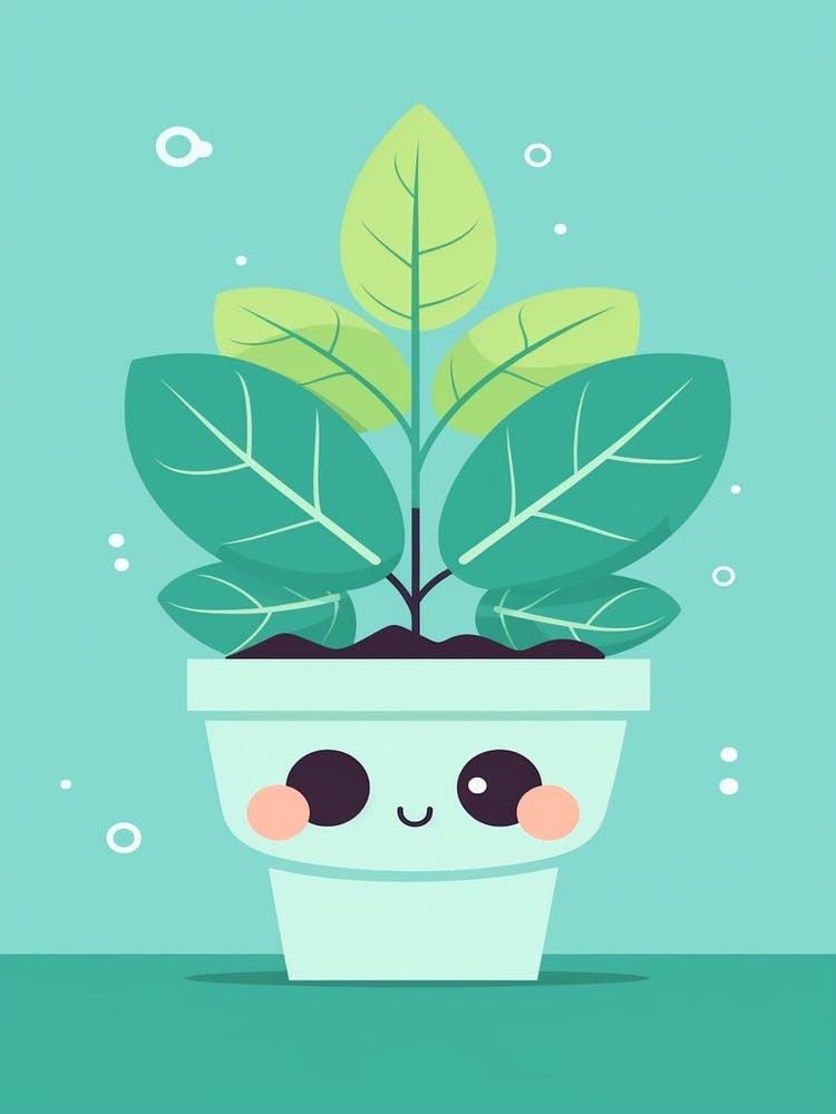 Plant Pot Kawaii Illustration 3