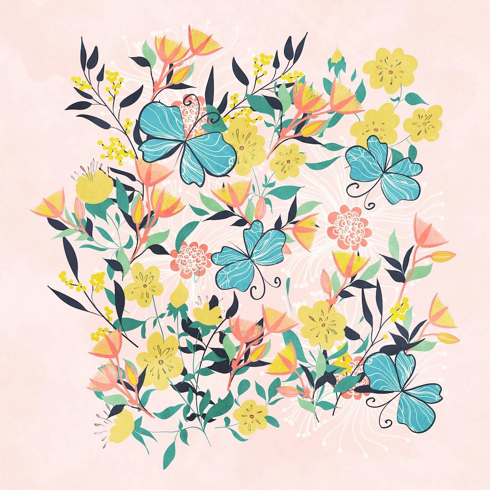 Australian Floral Summer Square