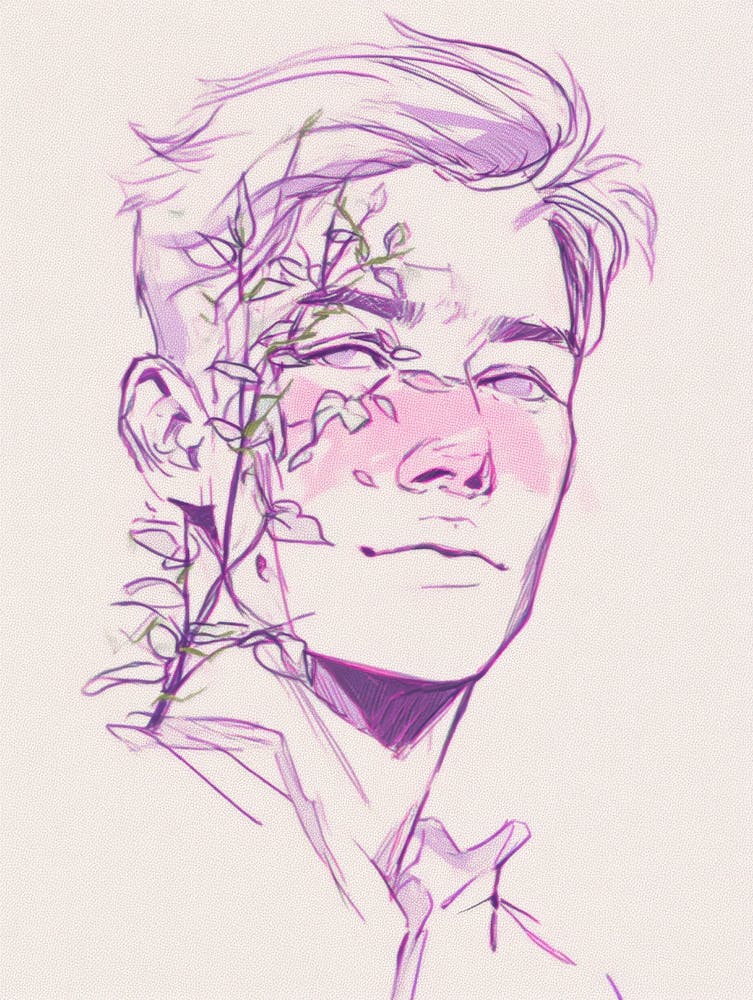 Boy With Flowers On His Face 2