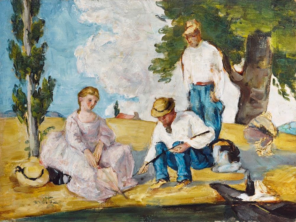 Picnic On A Riverbank, Paul Cézanne 1