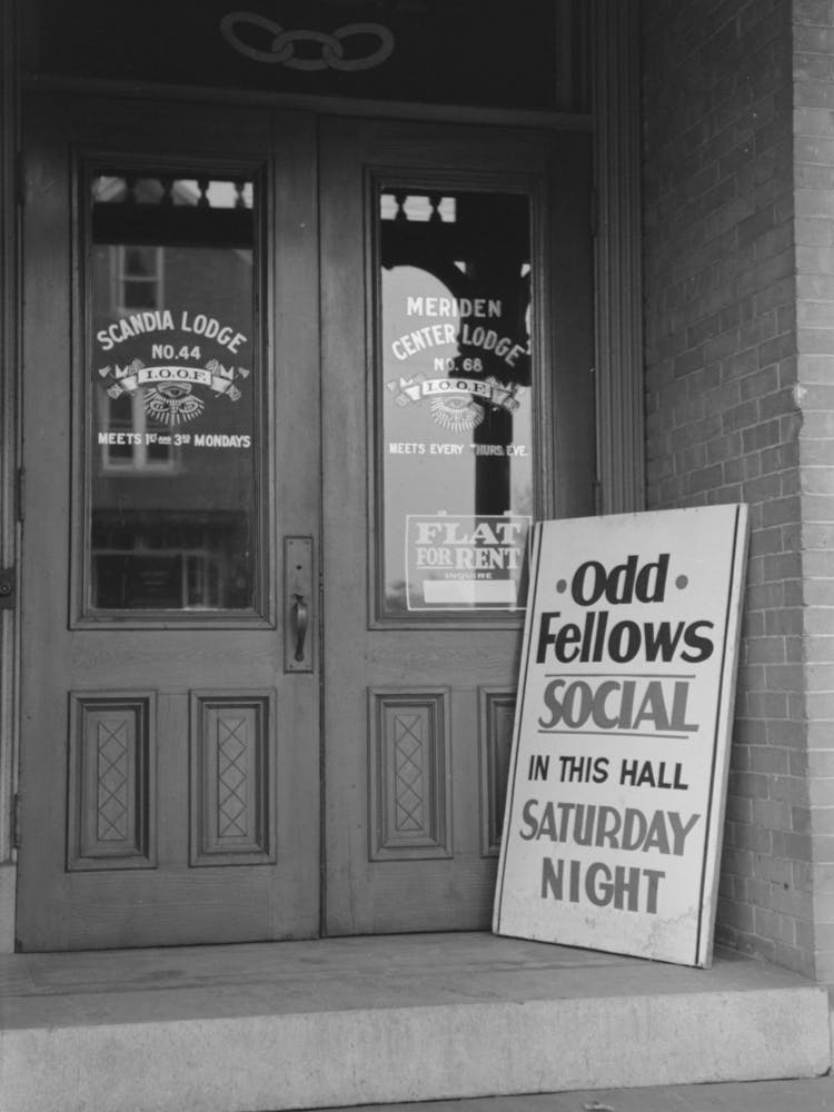 Entrance To Odd Fellows Hall, Meriden, Connecticut By Russell Lee