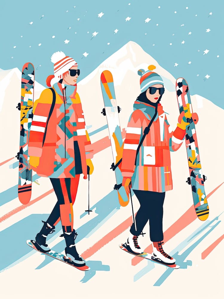 Val D Isere   France, Ski Resort Illustration 0