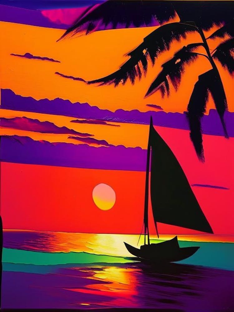 Matisse Inspired Beach Sunset