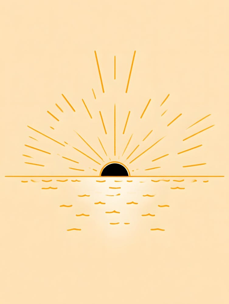 Sunbeams Horizon - Minimalist Serene Sunrise/Sunset