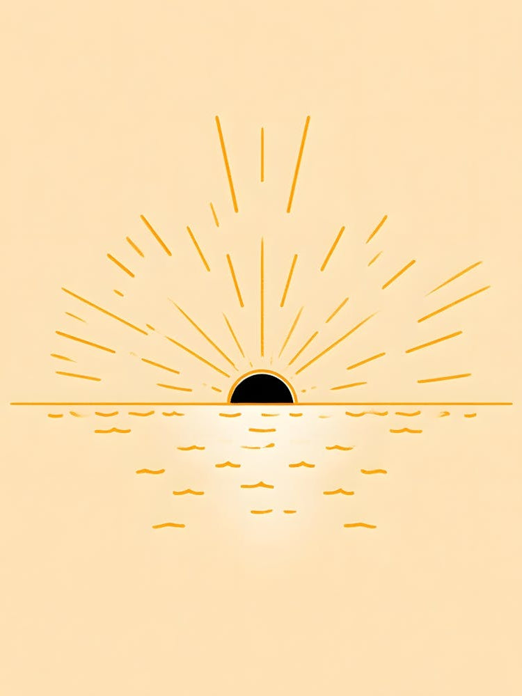 Sunbeams Horizon - Minimalist Serene Sunrise/Sunset