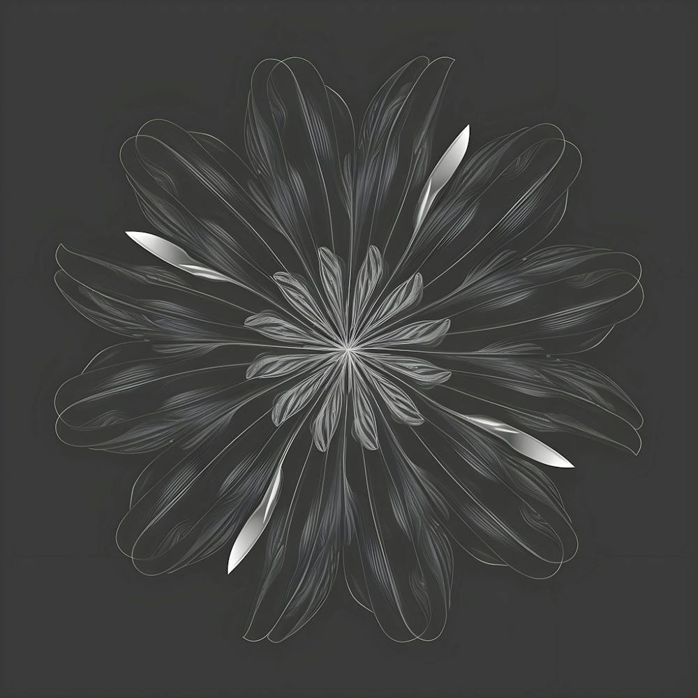 Flower In Black And White